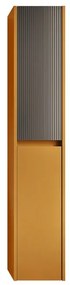 Colonna per mobile bagno Niwa 2 ante P 27 x L 30 x H 160 cm laccato opaco senape con vetro grigio carbone cannettato