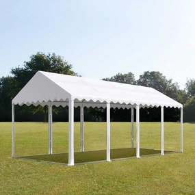 TOOLPORT Tendone per feste 4x8 m, senza teli laterali, telo in PVC, bianco, telaio di base - (1057)