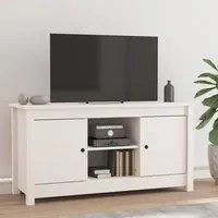 Mobile Porta TV Bianco 103x36,5x52 cm in Legno Massello di Pino cod mxl 26248