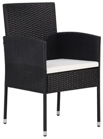 Idaxl set mobili da pranzo per giardino 7 pz nero