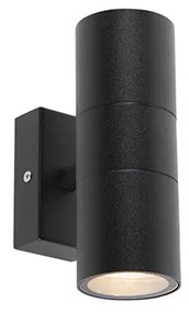 Lampada da parete per esterni nera 2 luci IP44 - Duo