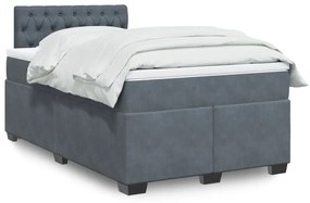 Giroletto A Molle Con Materasso Grigio Scuro 120x200 Cm Velluto /