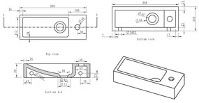 Lavabo nero in pietra 38x14 cm Blok – Sapho