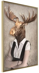 Poster  Animal Alter Ego: Moose  Cornice Quadri Cornice d'oro, Larghezza x Altezza Home decor 40x60