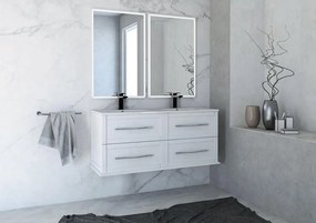 Mobile da bagno sotto lavabo BADEN HAUS Tiffany bianco laccato opaco L 120 x H 55 x P 46 cm 4 cassetti, lavabo non incluso