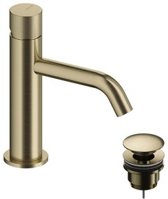 Rubinetto per lavabo a canna bassa Loop K oro spazzolato lucido SANYCCES