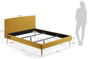 Kave Home - Fodera per letto Dyla senape per materasso da 150 x 190 cm