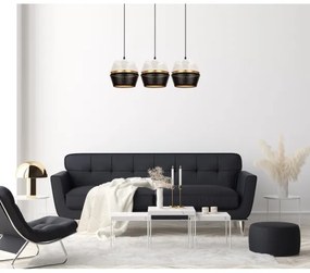 Lampadario a cavo PARIS 3xE27/60W/230V bianco/nero/oro