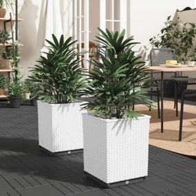 Fioriere 2 Pz Bianche 30x30x37 Cm İn Polipropilene /