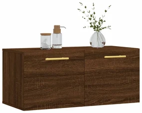 Mobile a parete rovere marrone 80x36,5x35 cm legno multistrato