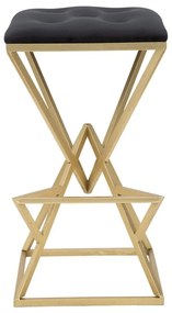 Sedia da bar nera/dorata in imbottito (altezza della seduta 75 cm) Piramid – Mauro Ferretti