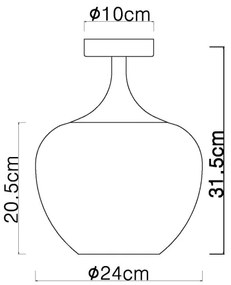 Globo 15548DG - Plafoniera MAXY 1xE27/40W/230V rame