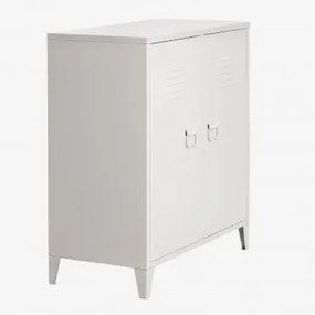 Credenza Armadietto A 2 Ante Pohpli In Acciaio Gardenia Bianco - Sklum