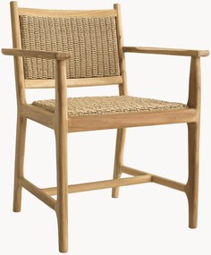 Sedia con braccioli da giardino in legno di teak Pivetti