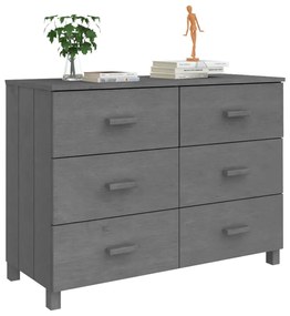 Credenza hamar grigio scuro 113x40x80 cm legno massello di pino