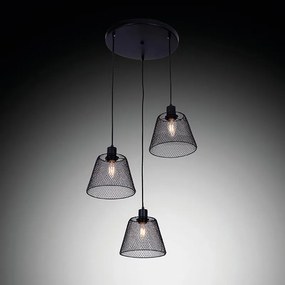 Lampadario Moderno Rete nero 3x E27 NOVECENTO