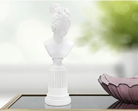 Scultura Statua Woman Con Piedistallo Cm 11X10,5X35,5