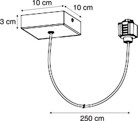 Alimentatore per binario monofase con piastra di montaggio quadrata bianca - Iconic