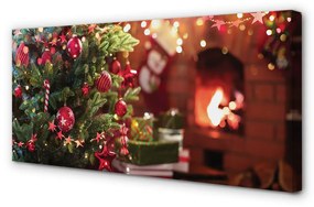 Quadro su tela Regali delle palline dell'albero di Natale 100x50 cm