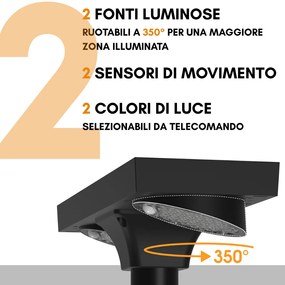 Lampione ad Energia Solare 4800 Lumen Doppia Fonte Luminosa