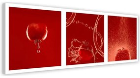 Quadro su tela, Pomodori rossi in acqua  Dimensioni Tappeti 120x40