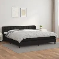 Giroletto a Molle con Materasso Nero 200x200 cm in Similpelle 3127331