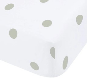 Lenzuolo con angoli bianco e verde in flanella 135x190 cm Polka Dot – Catherine Lansfield
