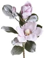 Set 4 Magnolia con 3 Fiori innevata H76 cm Rosa