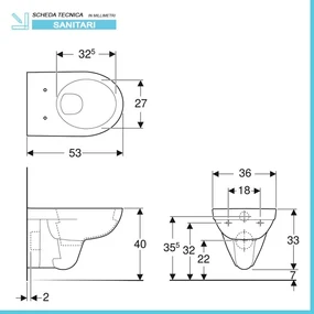 Sanitari sospesi Geberit con brida e copriwater originale   Selnova