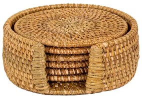 Set di sottobicchieri colore naturale scuro in rattan 6 pz – Tiseco Home Studio