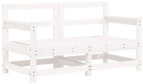 Set Salotto da Giardino 7 pz Bianco in Legno Massello di Pino