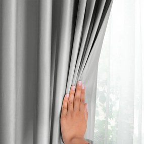 Tenda parzialmente oscurante grigia in velluto 140x245 cm Pleat – Restilo