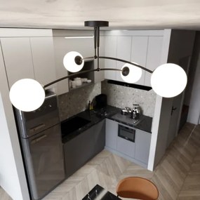 Lampadario a sospensione con supporto rigido PREGOS 4xE14/10W/230V nero