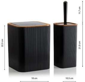 Set da bagno ZOYA 5 pz nero/marrone