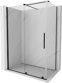 Mexen Velar cabina doccia scorrevole 160 x 80 cm, trasparente, nera - 871-160-080-01-70