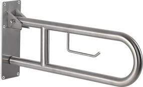 Barra di sostegno snug appoggio rib. con p.tarotolo spazz. in acciaio L 10 x P 60 cm spazzolato