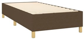 Letto a Molle Materasso e LED Marrone Scuro 90x200cm in Tessuto