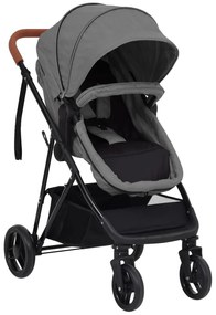 Passeggino 2 İn 1 Grigio Chiaro E Nero İn Acciaio /