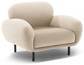 Poltrona beige con rivestimento in bouclé Poppy – Micadoni