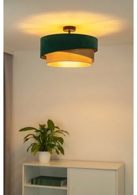 Duolla - Lampadario a plafone KOBO 1xE27/15W/230V diametro 45 cm verde/oro/color crema