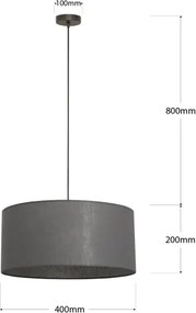 Lampadario a sospensione ALBA con cavo 1xE27/15W/230V Ø 40 cm grigio