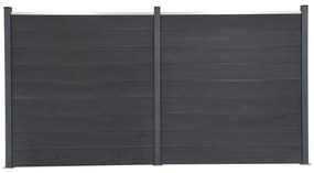 Set Pannello Di Recinzione Grigio 353x186 Cm İn Wpc /
