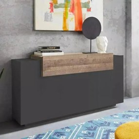 Credenza Corona 3 Ante 160cm - Colore Anthracite/Oak - Dimensioni: 356 x 160 x 45 x 85,6 cm