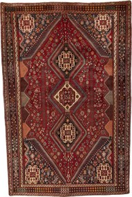 Shiraz Tappeto persiano 180 x 270 Rosso (Iran) Annodato A Mano