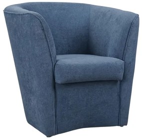 Poltrona blu jeans imbottita in tessuto antimacchia stile moderno