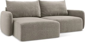 Divano angolare beige allungabile/con contenitore (con penisola a sinistra) Kalena – Makamii