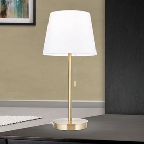 Orion LA 4-1205/1 - Lampada da tavolo con porta USB LUDWIG 1xE27/40W/230V bianco/oro