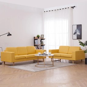 Set Divani 2 Pz İn Tessuto Giallo /