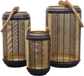 FUMIKO - set di 3 lanterne in acciaio