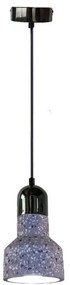 Lampadario a sospensione con filo TERRAZZO 1xE27/60W/230V diametro 12 cm grigio